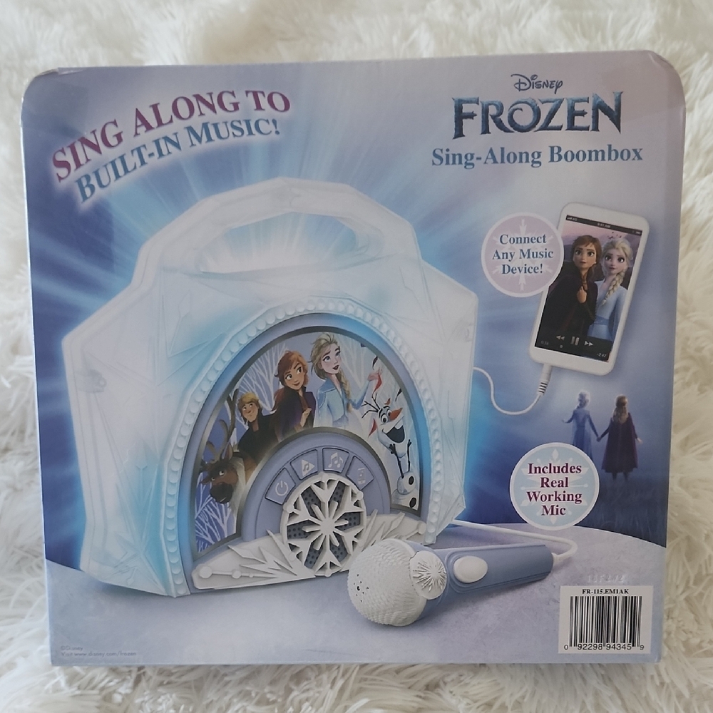 💥New Disney Frozen Sing-Along Boombox with Microphone - White and Purple - Picture 4 of 6